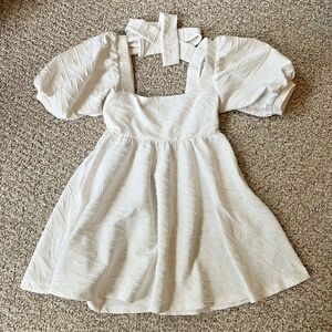 Free People Violet Mini Dress Size XS White Coquette Milkmaid Puff Sleeve